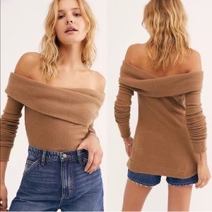 Free People Snowbunny sweater in camel tan size small